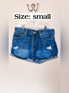 KanCan Distressed Blue Denim Jean Shorts